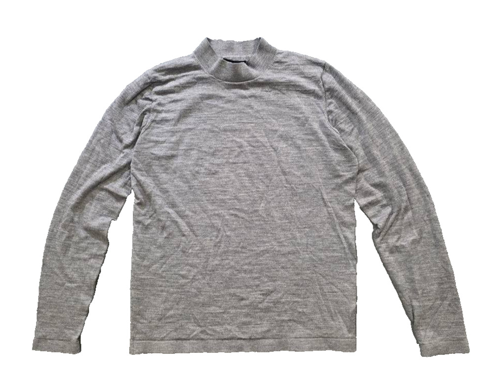 Massimo Dutti 100% merino wool Roll Neck Jumper sweater Mens Large Cable A010314